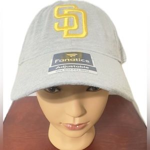 San Diego Padres Fanatics Branded Logo Adjustable Hat - Heather Gray